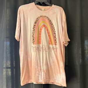 Tultex Thankful Tee in Pink and Orange